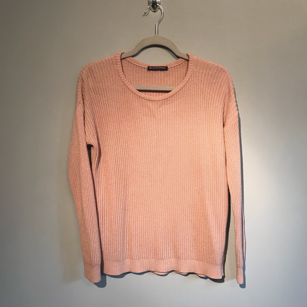 BRANDY MELVILLE NUDE/PINK KNIT SWEATER 💗 ONE SIZE